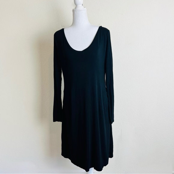 GAP Maternity Black Long Sleeve V-Neck Dress - Picture 1 of 6